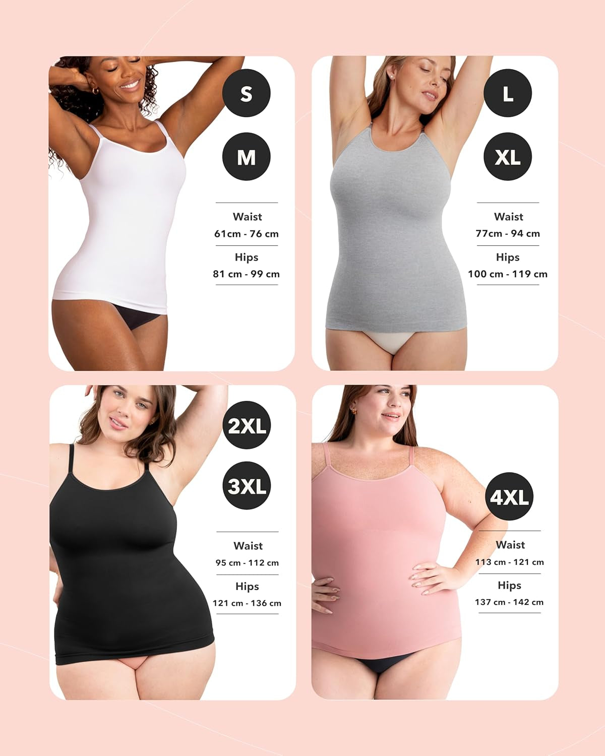 Womens Tops - Scoop Neck Cami Body Shaper for Women, Shapewear Tummy Control, Camisole Tank Tops for Women